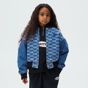 Kith Kids Nike Denim Laser Etched Varsity Jacket Bomber FW25 Youth Size XL
